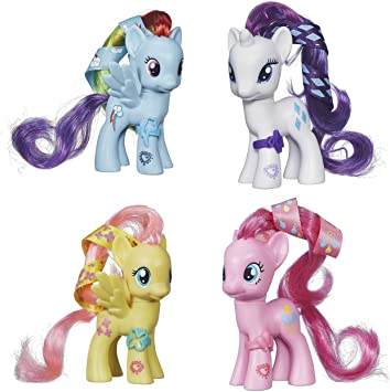 My Little Pony Cutie Mark Magic Rainbow Dash, Rarity, Pinkie Pie & Fluttershy Set of 4 Pony Figures