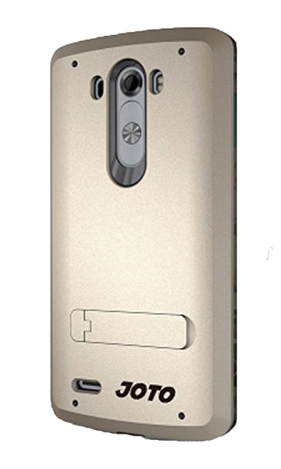 JOTO LG G3 Case - Hybrid Tri Layer Armor Cover Case with Kickstand, for LG G3 Smartphone (2014) ATT, Verizon, Sprint, T-Mobile, International and Unlocked (Gold, Black)