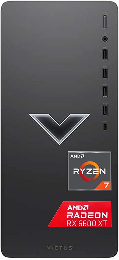 HP 2022 Newest Victus Gaming Desktop, AMD Ryzen 7 5700G Processor(8-core), 32GB DDR4 RAM, 512GB SSD, AMD Radeon RX 6600XT Graphics, 500W Power Supply, Windows 11 Home, Bundle with JAWFOAL