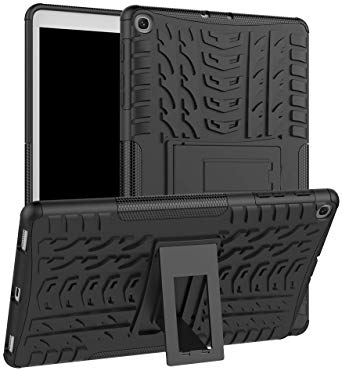 for Tab A 10.1 2019 Case,Armor 2in1 Combo Hybrid Rugged Heavy Duty Hard Back Cover Case with Kickstand for Samsung Galaxy Tab A 10.1 Inch Model SM-T510/SM-T515 2019 Release Tablet (H/Black)
