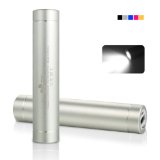 EC TECHNOLOGY Mini 2600mAh Portable External Battery Pack Power Bank Charger With FlashlightNO CONNECTORS INCLUDED  - Silver