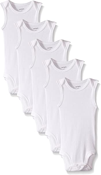 Carter's Unisex-Baby 5-Pack Wiggle In Sleeveless Bodysuits