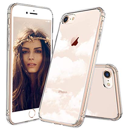 MOSNOVO iPhone 8 Case, iPhone 7 Clear Case, Cloud Pattern Printed Clear Design Transparent Plastic Back Case with TPU Bumper Protective Case Cover for iPhone 7/iPhone 8