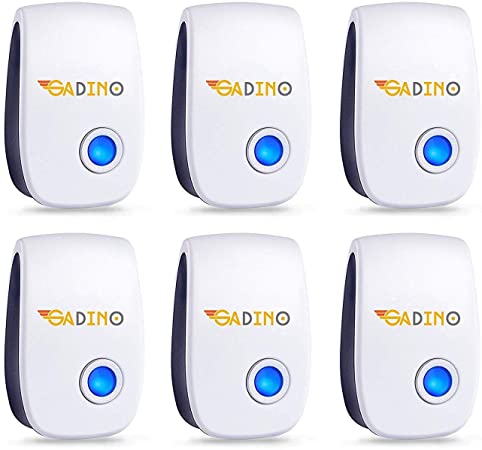 GADINO Ultrasonic Pest Repellent 6 Packs - Indoor Plug, Electronic and Ultrasound Repeller - Insects, Mosquitoes, Mice, Spiders, Ants, Rats, Roaches, Bugs Control - Eco Friendly Repellent