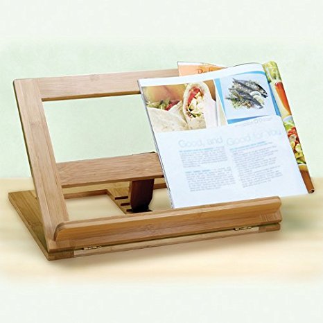 Natural Living Bamboo Recipe Book Holder