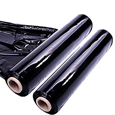 2 x Pallet Stretch Shrink Wrap Black Roll of Heavy Duty Cling Film 400mm x 250m Requisite Needs