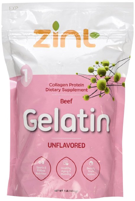 Unflavored Gelatin Powder,Kosher Beef Gelatin By Zint-Pasture Raised 1Lb (Pack of 3)