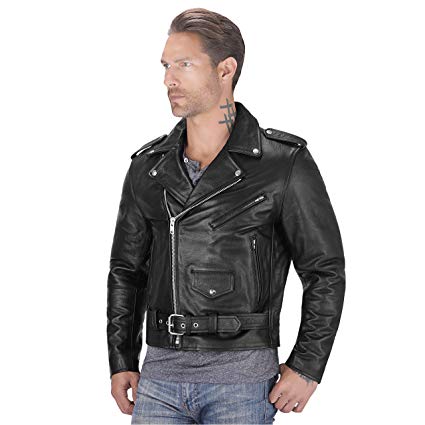 Viking Cycle Angel Fire Premium Grade Cowhide Leather Motorcycle Jacket for Men