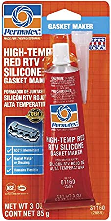 Permatex 81160 Hi-Temp Red Form-A-Gasket Silicone Sealant. 3 oz.