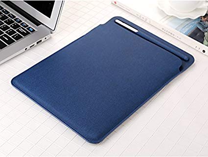 Oaky PU Leather 9.7-10.5 inch Sleeve Case with Pencil Holder for iPad Pro 10.5 (Blue)