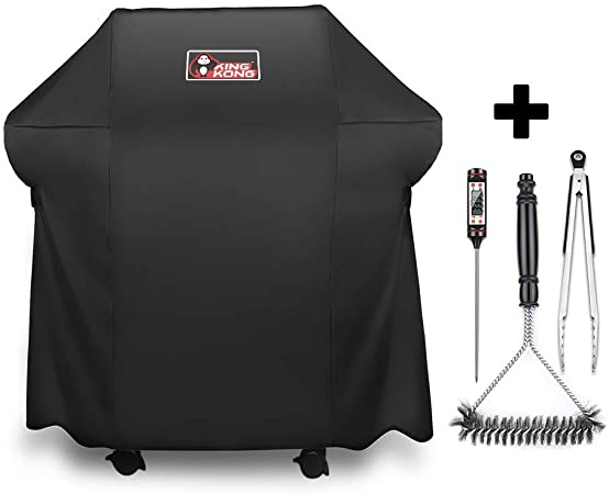 Kingkong Gas Grill Cover 7138 Cover for Weber Spirit 200 and Spirit II 200 Series 2 Burner Gas Grill Including Grill Brush, Tongs and Thermometer (Renewed)