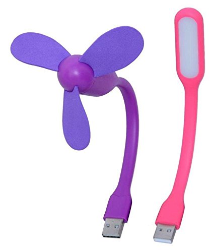 Generic Insasta Combo Of Flexible USB Lamp Light And USB Portable Fan For Laptop, Power Bank.