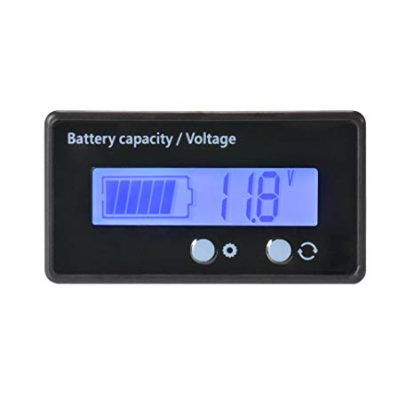 XCSOURCE Waterproof 12/24/36/48V LCD Lead-acid Battery and Lithium Battery Capacity Tester Voltage Meter Monitor Blue Backlight for Vehicle Battery BI728