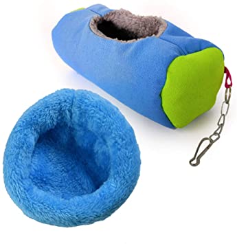 kathson Hamster Bed Hanging Tunnel Hammock Cute Hideout Warm Sleeping House for Rat Hedgehog Dwarf Hamster and Other Small Animnals