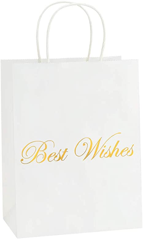 BagDream 25Pcs Kraft Paper Gift Bags with Handles Heavy Duty Paper Bags, Shopping Bags, Gifts Bags, Wedding Bags, Party Bags, Retail Bags 8x4.75x10.5 Inches Medium Kraft Bags