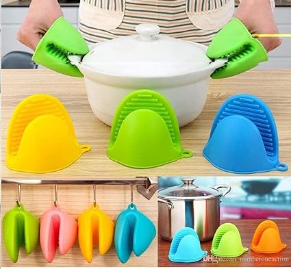 SSE Silicone Pot Holder Heat Resistant, Oven Mitts Glove Cooking Pinch Grips Glove Hand Clip Convenient Pot Holder Kitchen Pot Holder Utensil Tool (Multicolor) (1 Pair)