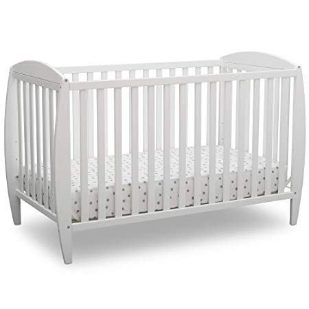 Delta Children Archer 4-in-1 Convertible Baby Crib, Bianca White