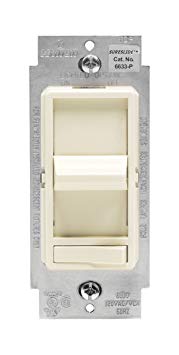 Leviton 6633-1LT SureSlide 600W Single Pole or 3-Way Preset Incandescent Dimmer, Light Almond