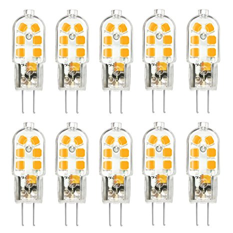 G4 LED Bulb 10 Pack, KingSo Bi-Pin Base, 20W Halogen Bulb Equivalent, AC/DC 12 Volt, Warm White 3000K