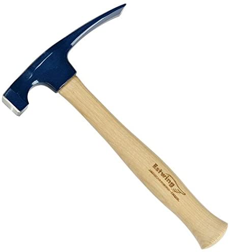 Estwing Bricklayer's/Mason's Hammer - 21 oz Masonary Tool with Forged Steel Head & Hickory Wood Handle - EW6-21BL