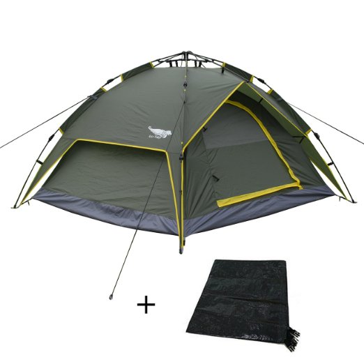 Luxetempo 2-3 Person Automatic Instant Family Camping Tent with Rainfly-Water Resistant Easy Set Up(Footprint as a gift)