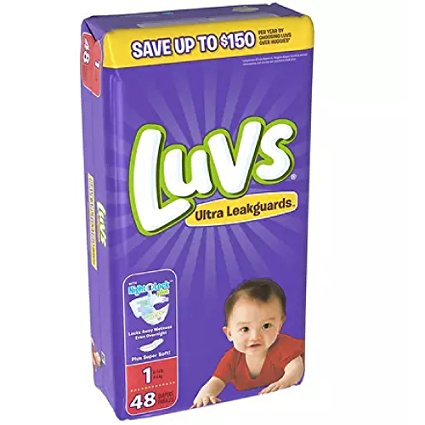 Luvs Ultra Leakguards Diapers, Size 1 48 ea