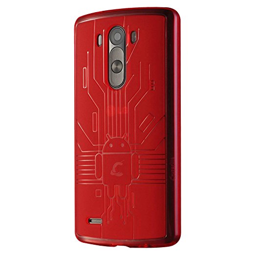LG G3 Case, Cruzerlite Bugdroid Circuit TPU Case Compatible for LG G3 - Red