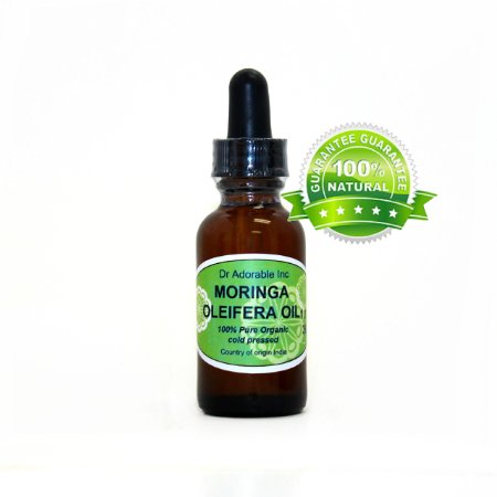 1 OZ MORINGA OLEIFERA OIL BY DRADORABLE 100 PURE ORGANIC COLD PRESSED IN AMBER GLASS BOTTLE WITH GLASS DROPPER