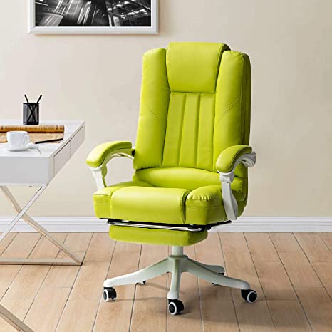 Ergonomic Gaming Computer Chair Office Swivel Desk Reclining Chairs with Padded and Arms/Lime