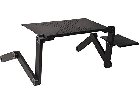 Super buy Adjustable Folding Laptop Notebook Pc Desk Table Vented Stand Portable Bed Tray