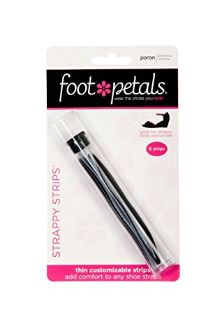 Foot Petals Strappy Strips 8-Pack, One Size, Black Iris