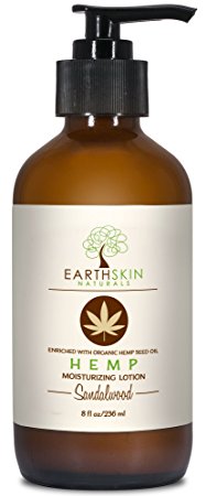 Best Organic Hemp Lotion By EarthSkin Naturals - with 100% Natural Sandalwood Essential Oil Scent - 100% Vegan and Cruelty Free - Made in the USA - Dry Skin And All Skin Types - (Sandalwood)
