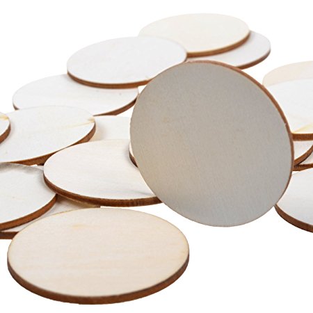 BCP 40-piece 2" Round Disc Unfinished Wood Cutout Circles for Creating Jewelry Painted Christmas Tree Decorated/craft Projects