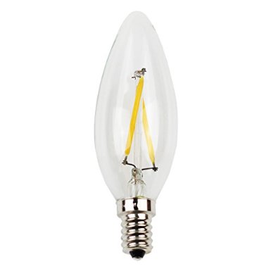 LIGHTSTORY B10 18W LED Filament Bulb - LED Candelabra 25W Equivalent E12 Base 2700K Non-dimmable