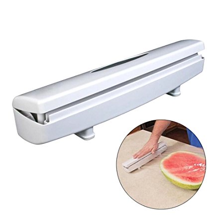 Plastic Wrap Cutter, Food Freshness Wraptastic Dispenser Preservative Film Unwinding Cutting Foil Cling Wrap Kitchen Accessories - Easy to Use Wrap Dispener, Just Pull, Press, Cut and Wrap
