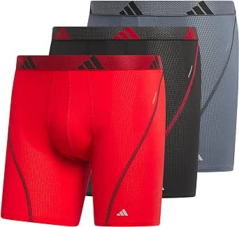 adidas mens Performance Mesh Boxer Brief Underwear (3-pack) Engineered for Active Sport With All Day Comfort