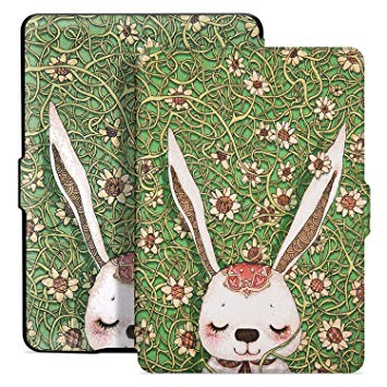 Ayotu Colorful Case for Kindle Paperwhite Auto Wake/Sleep Smart Protective Cover - Fits All Paperwhite Generations Prior to 2018(Not Fit All-New Kindle Paperwhite 10th Gen) K5-09 The Adorkable Rabbit