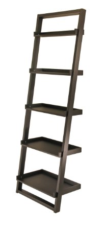 Winsome Wood Bailey Leaning 5-Tier Shelving Unit, Black