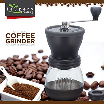 Manual Coffee Grinder, Top Quality, Stainless Steel, Fortified Glass, Ceramic Core, Adjustable Grinder, Make Fresh Coffee With The Portable, Durable Coffee Bean Grinder, For Coffee Enthusiasts