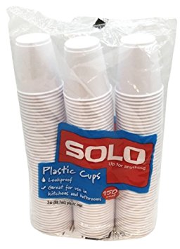 Solo 3-Ounce Plastic Bathroom Cups, 150-Count Package (150)