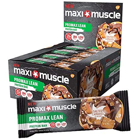 Maximuscle Promax Lean High Protein Bar, Chocolate Salted Caramel, 55 g, Pack of 12