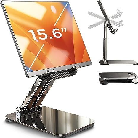 LISEN for iPad Stand Holder Adjustable Tablet Stand for Desk Portable Monitor Stand Tablet Holder Travel Must Haves iPad Pro Holder Travel Essentials for Tablets/Portable Monitor/PS/Switch 4.7"-15.6"