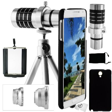 Samsung galaxy note 3 camera lens kit - 12x telephoto lens fisheye lens wide angle and macro lens and accessoriessilver