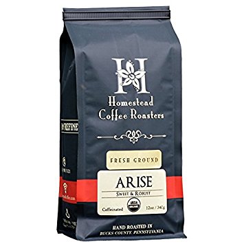 Gourmet Ground Coffee, 100% Organic by ARISE - Signature Medium Roast Blend - 12oz Bag - Colombian and Indonesian