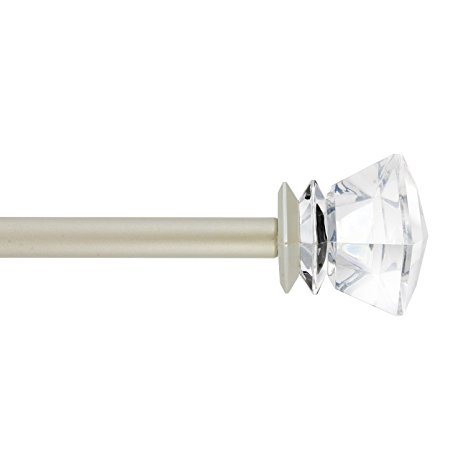 Diamond in Satin Nickel, Curtain Rod by Sheffield Home, 36 to 66-Inch