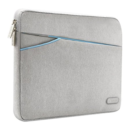 Mosiso Polyester Laptop Sleeve for 13-13.3 Inch MacBook Pro, MacBook Air, Notebook Computer, Protective Carrying Case Bag Cover with Two Side Pockets Storage, Gray