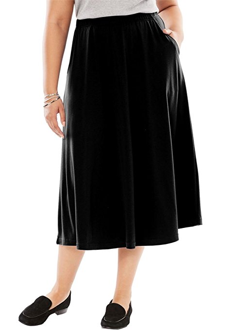 Women's Plus Size 7-Day Knit A-Line Skirt