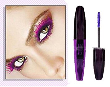 YABINA 1pcs Professional Eyes Makeup Lengthen Eyelashes Mascara Color Waterproof and Easy Remove (Purple)