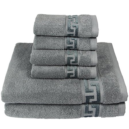 Labvon , premium towel 6pack , 2 hand towels 1313 inches,2 face towels 3015 inches ,2 bath towels 5930 inches, 100% cotton(grey). (grey)