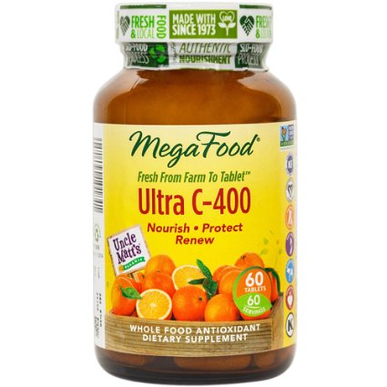 MegaFood - Ultra C-400 Supports a Healthy Immune System 60 Tablets Premium Packaging